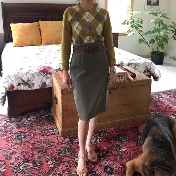 MaxMara Dresses & Skirts - VINTAGE MAXMARA taupe green pencil skirt